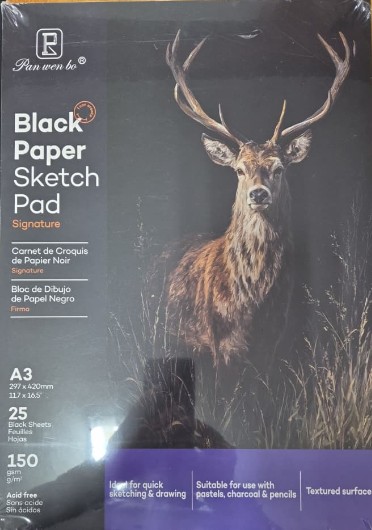 A3 Black Pad 150g 25sheets