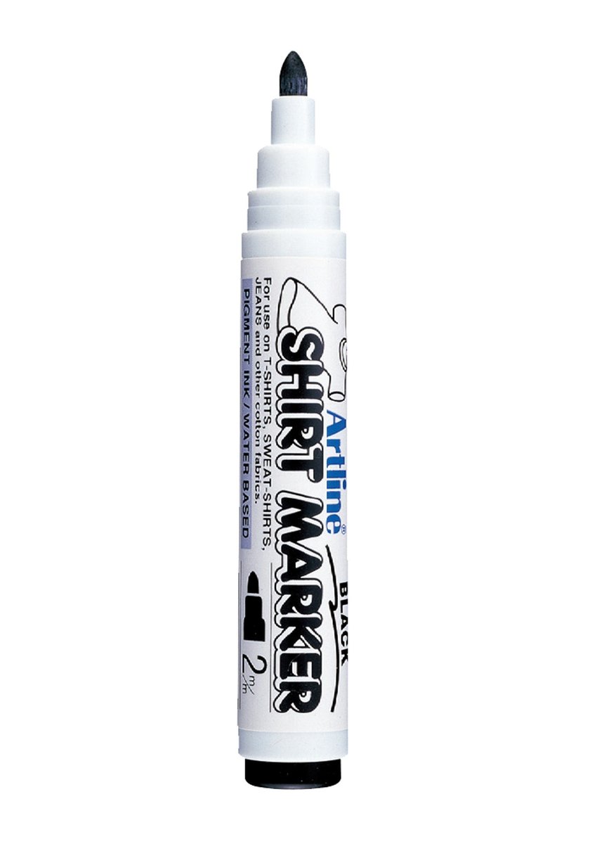 T Shirt Markers 2.0mm Black Artline Ref EKT2