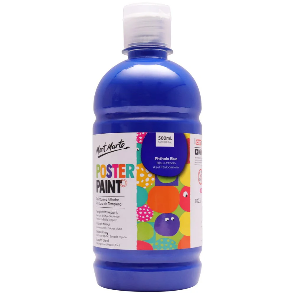 Poster Paint 500ml Phthalo Blue Mont Marte