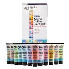 Acrylic Colour Pastel Colours 36ml Set Of 12pcs Mont Marte