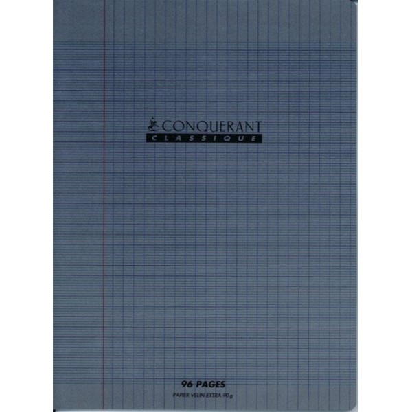 CAHIER 17X22 96P90G SEYES GRIS POLYPRO