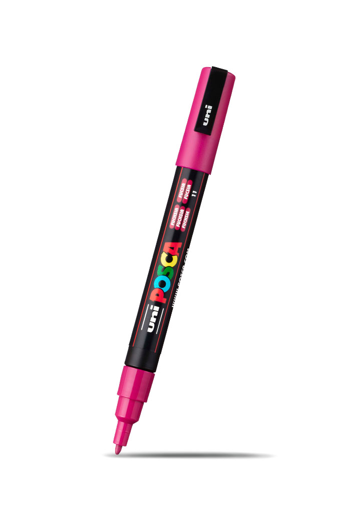 Marker Fine Cone Tip 0.9-1.3mm Fuchsia Pink POSCA Uni