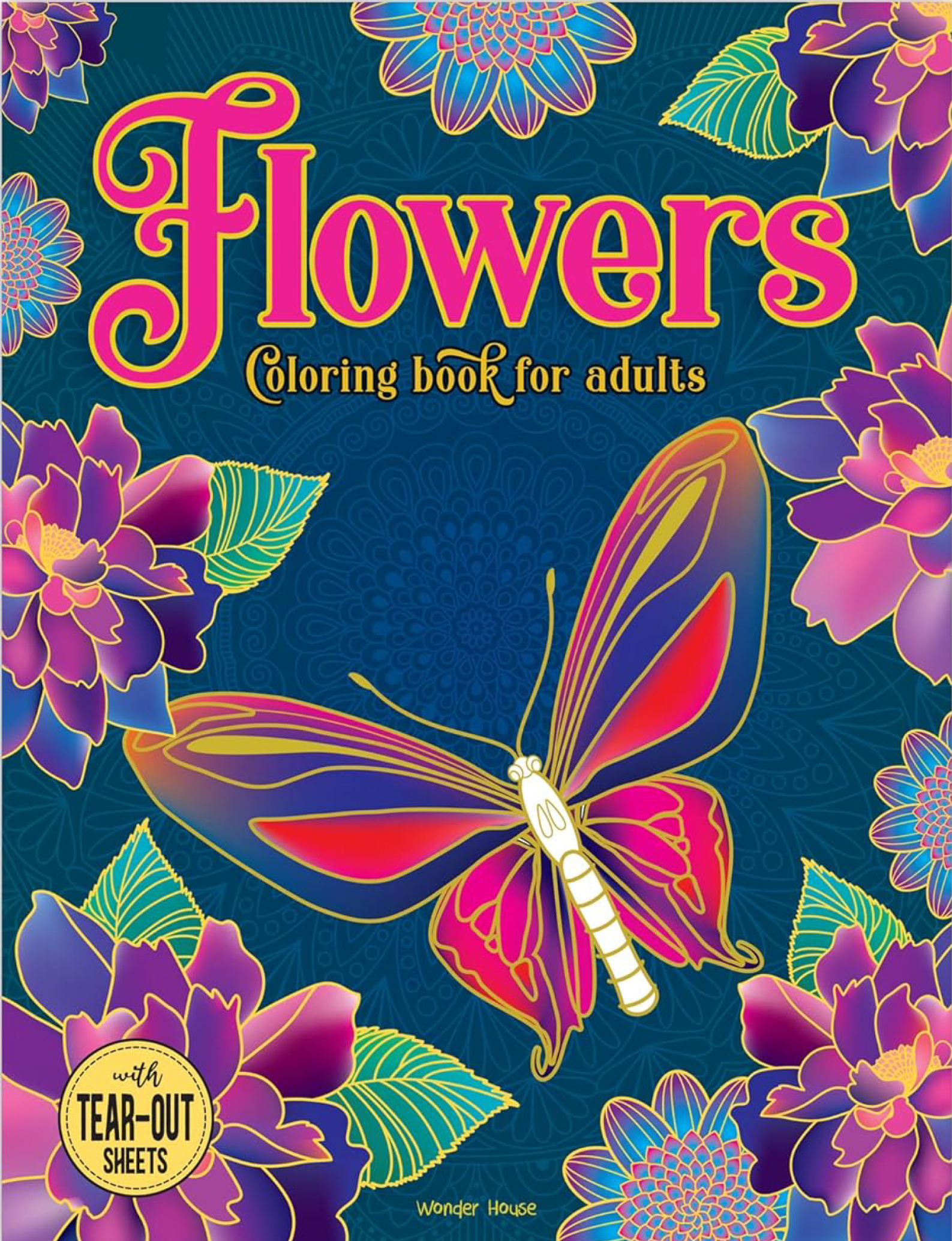 Flowers: Adult Coloring Book