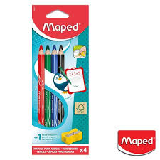 Whiteboard Pencil Peps Wood Fsc 100% 4 Crayons + Taille Crayon Bte Carton MAPED 833800FC