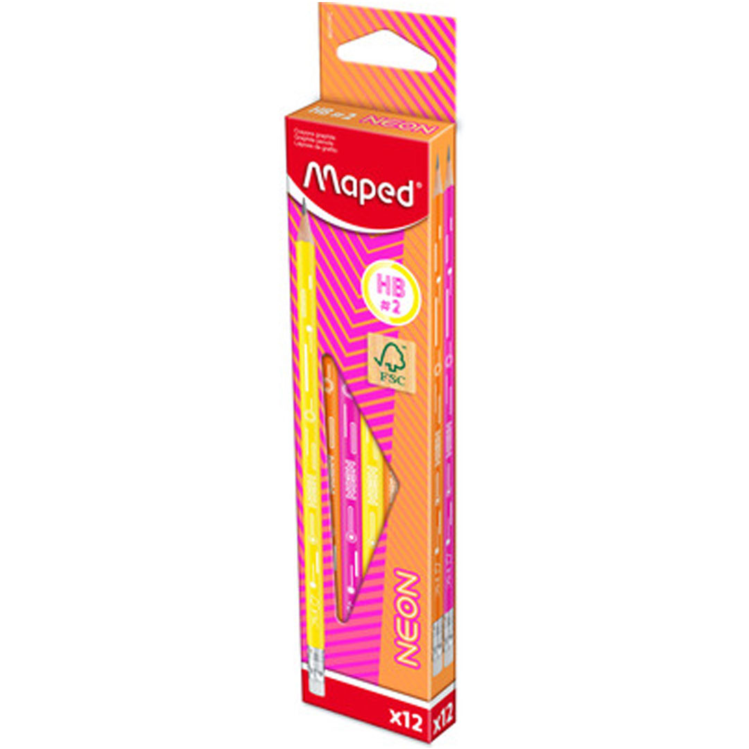 Pencil Graphite Eraser End HB FSC Neon MAPED 853717FC