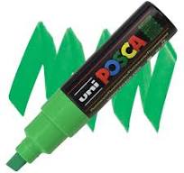 Marker Chisel Tip 8.0mm Fluo Green POSCA Uni