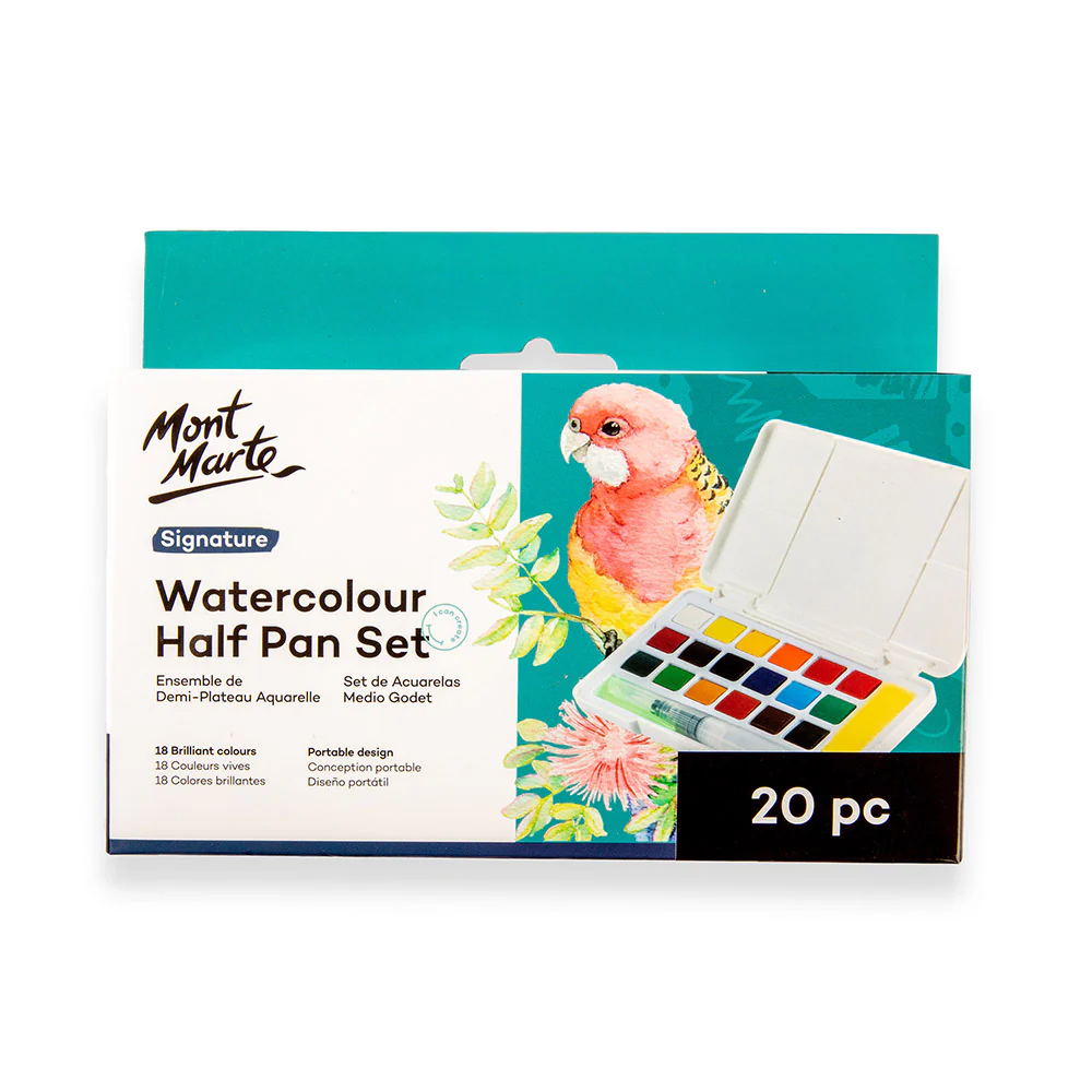 Watercolour Half Pan Set Of 20 Mont Marte