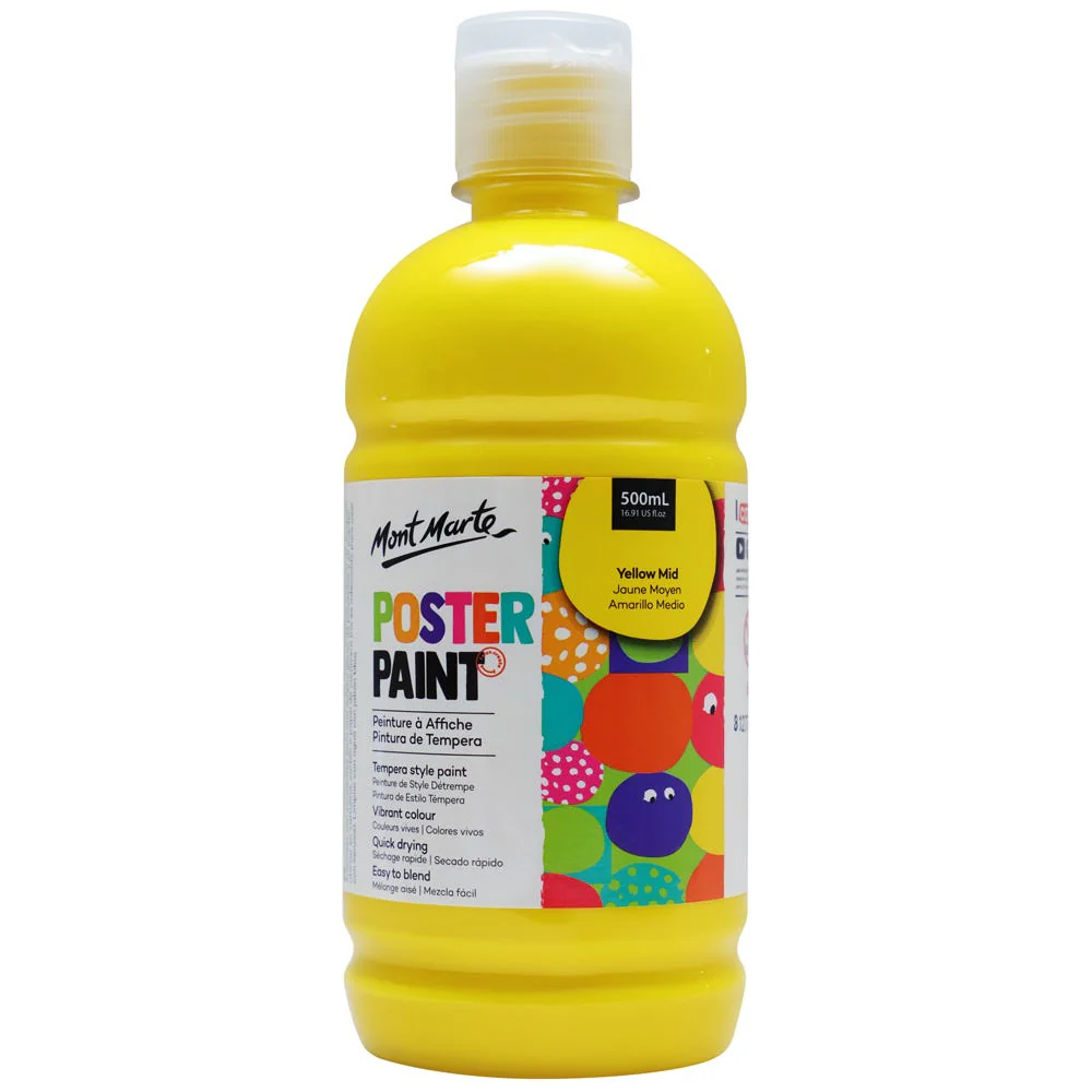 Poster Paint 500ml Yellow Mid Mont Marte