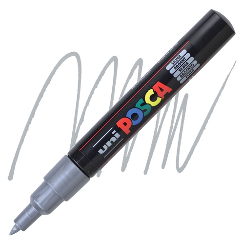 Marker Extra Fine Cone Tip 0.7-1.0mm Silver POSCA Uni