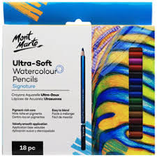 Ultra-Soft Watercolour Pencils Set Of 18pcs Mont Marte