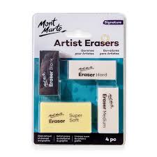 Artist Erasers Pack Of 4pcs Mont Marte