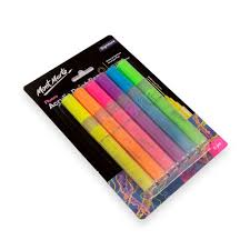 Fluoro Acrylic Paint Pens Broad Tip Set Of 6pcs Mont Marte