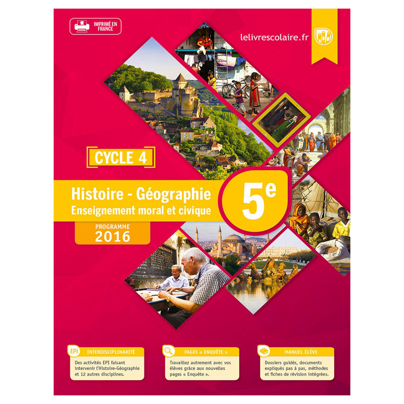 HISTOIRE GEOGRAPHIE EMC 5E- MANUEL PAPIER 2016