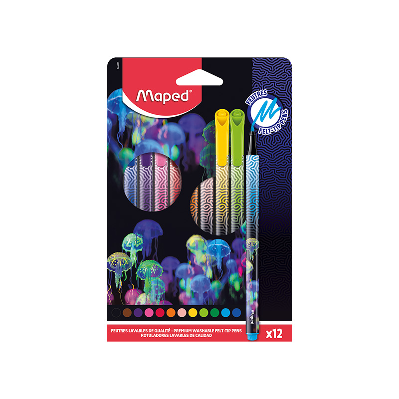 Felt Tips Pens Deepsea Paradise x 12pcs MAPED 844403