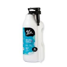 Acrylic Colour with Pump 1Lt Titanium White Mont Marte