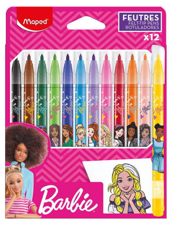 Feutres Barbie Boite x 12 MAPED 845418