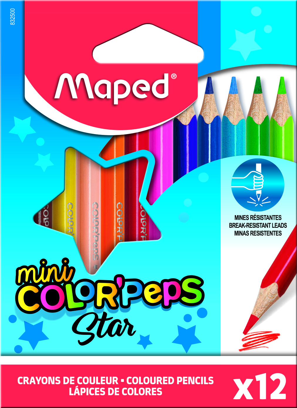 Colour Pencils Color'speps Mini X 12 Cardboard Box MAPED 832500