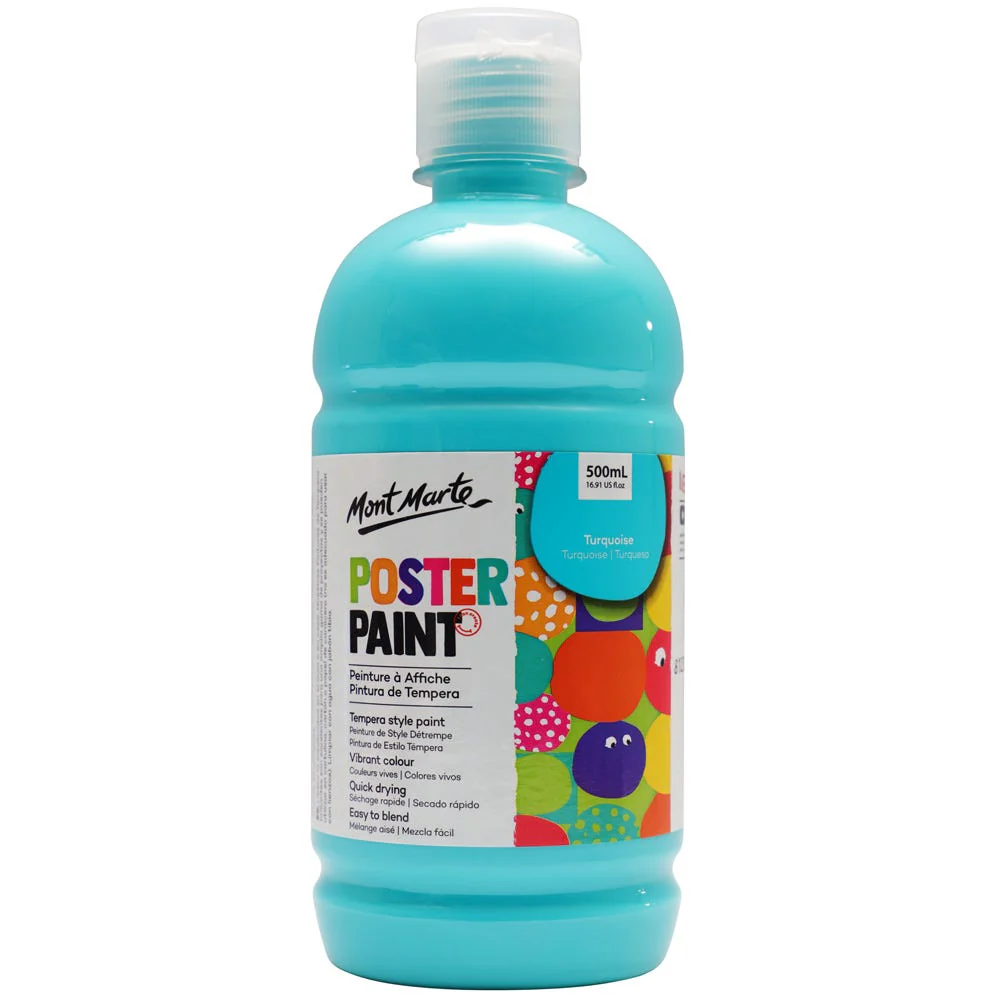 Poster Paint 500ml Turquoise Mont Marte