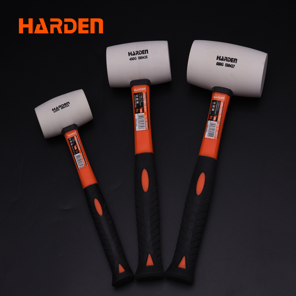 Harden 225g White Rubber Mallet with  Firbregalss Handle 590432