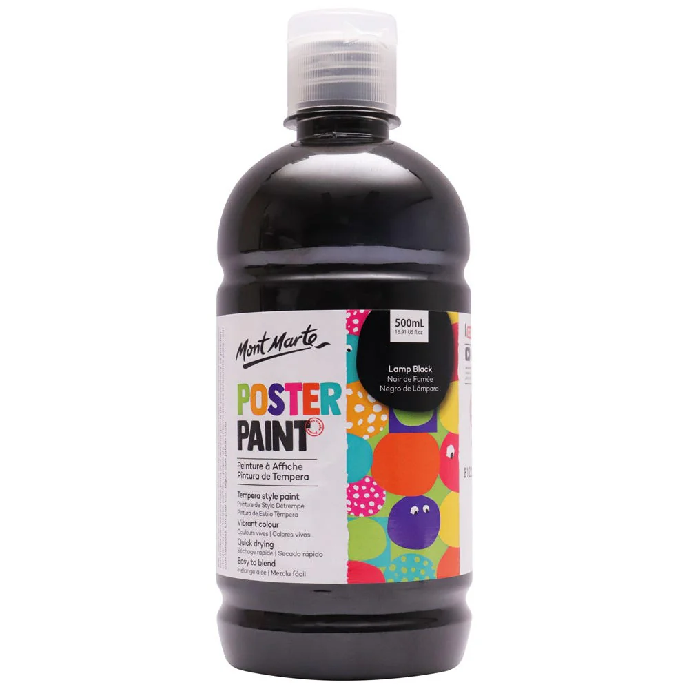 Poster Paint 500ml  Lamp Black Mont Marte