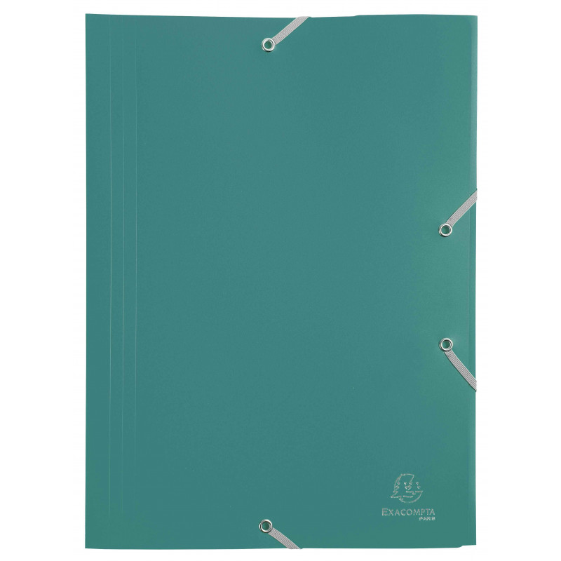 Chemise A Elastique 3 Rabats PP 24X32 Vert Exacompta 55903