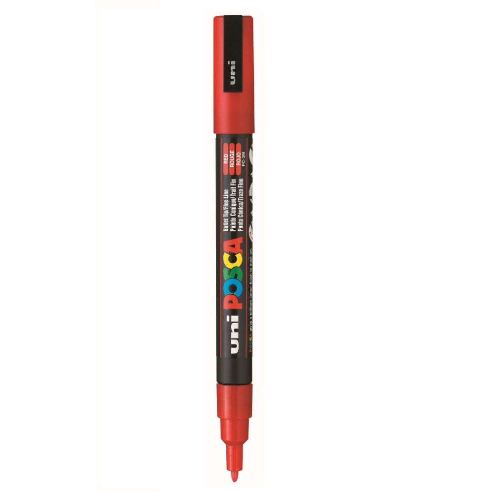 Marker Fine Cone Tip 0.9-1.3mm Red POSCA Uni