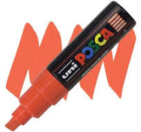 Marker Chisel Tip 8.0mm Dark Orange POSCA Uni