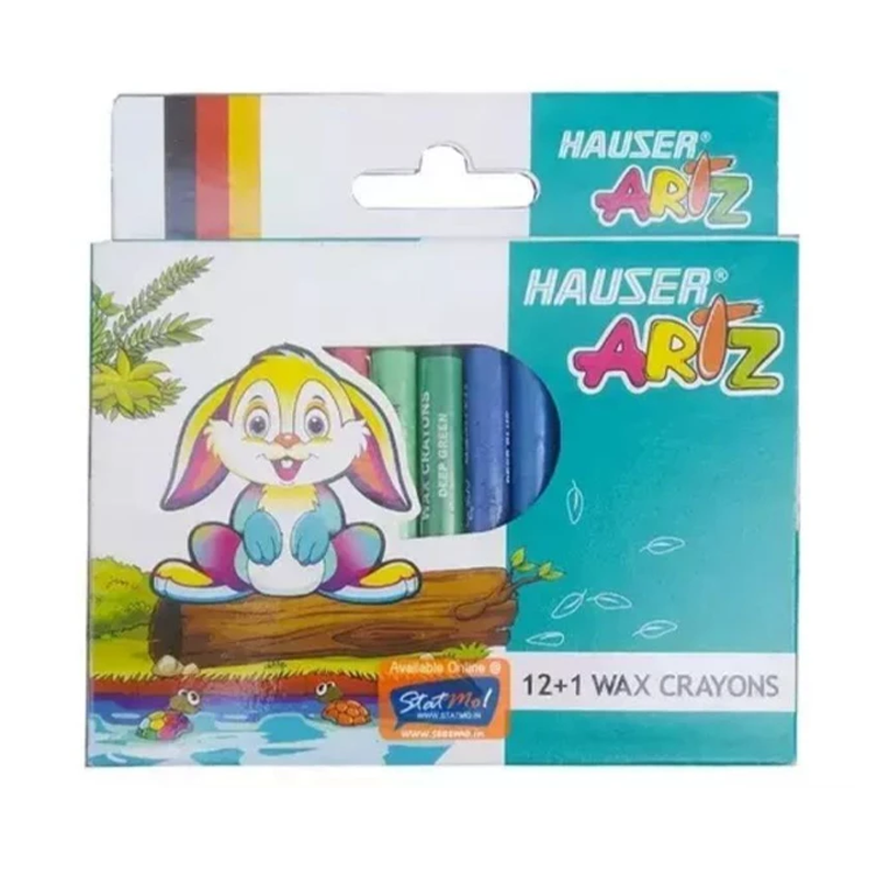 HAUSER WAX CRAYONS 12+1PCS BOX - ASSORTED