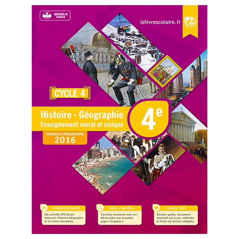 HISTOIRE GEOGRAPHIE EMC 4E-MANUEL PAPIER 2016