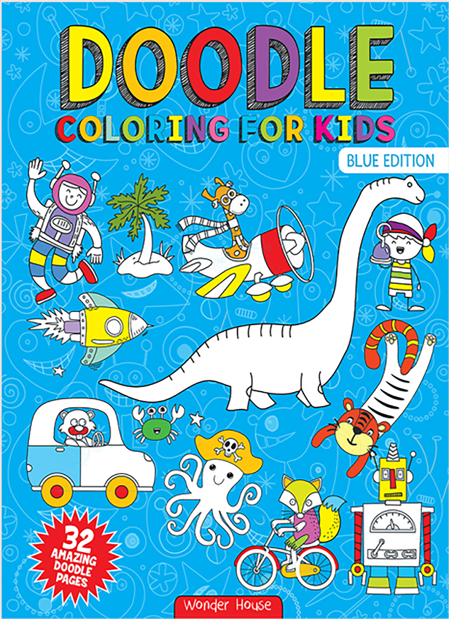 Doodle Coloring for Kids (Blue Edition)