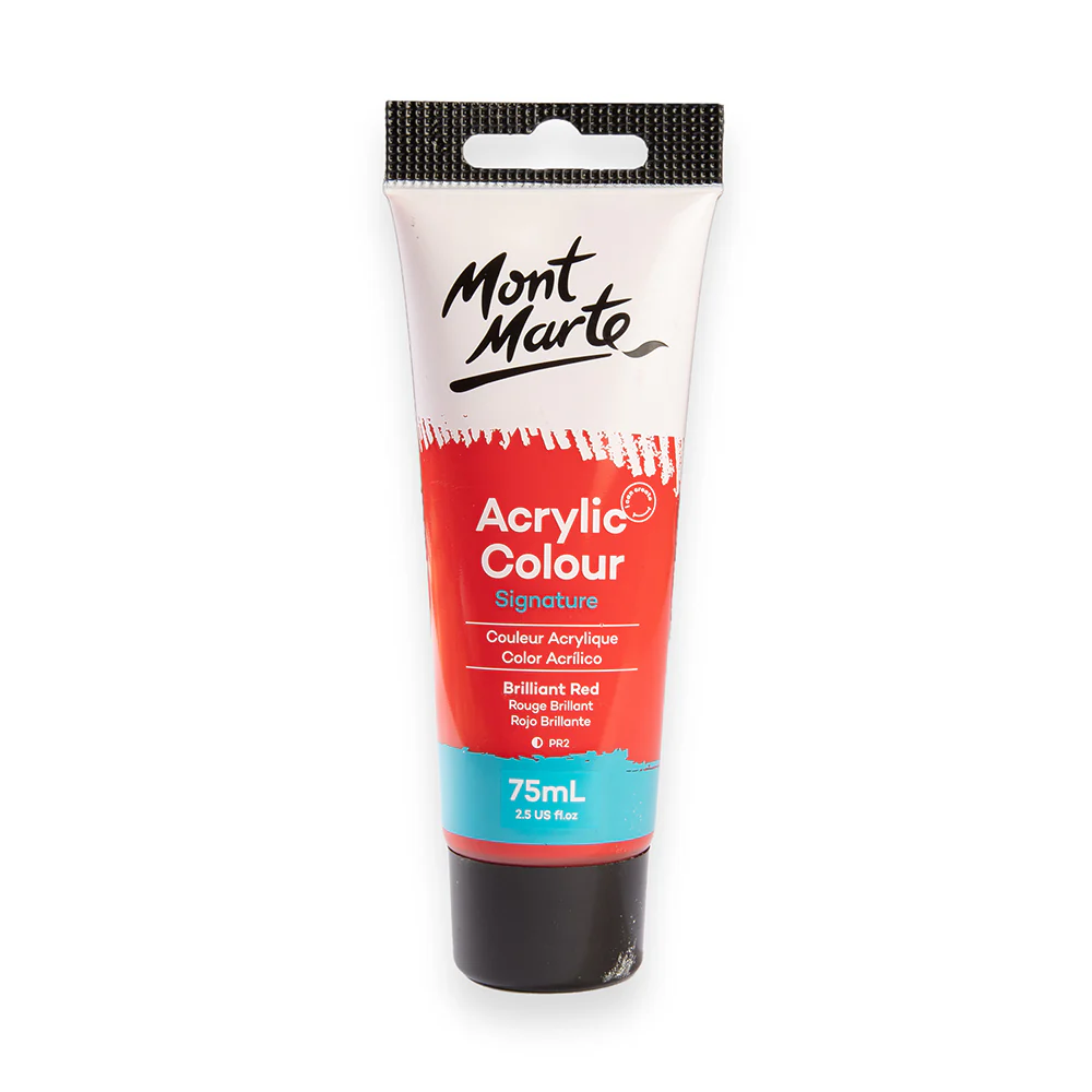 Acrylic Paint 75ml Colour Brilliant Red Mont Marte