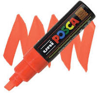 Marker Chisel Tip 8.0mm Fluo Orange POSCA Uni