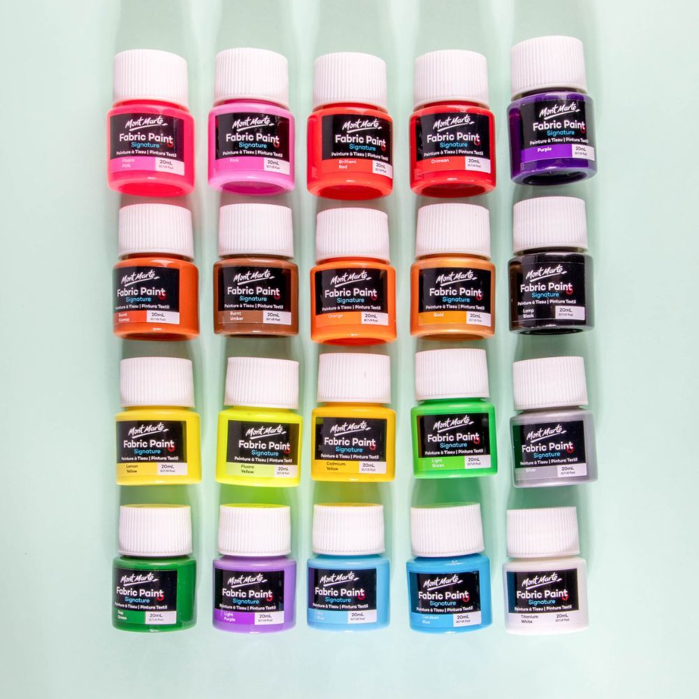 Fabric Paint 20ml Set Of 20 Mont Marte