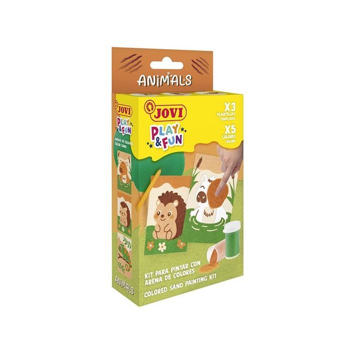 PLAY&FUN Mini Kit Pour Peindre Avec Du Sable Animals JOVI 2101