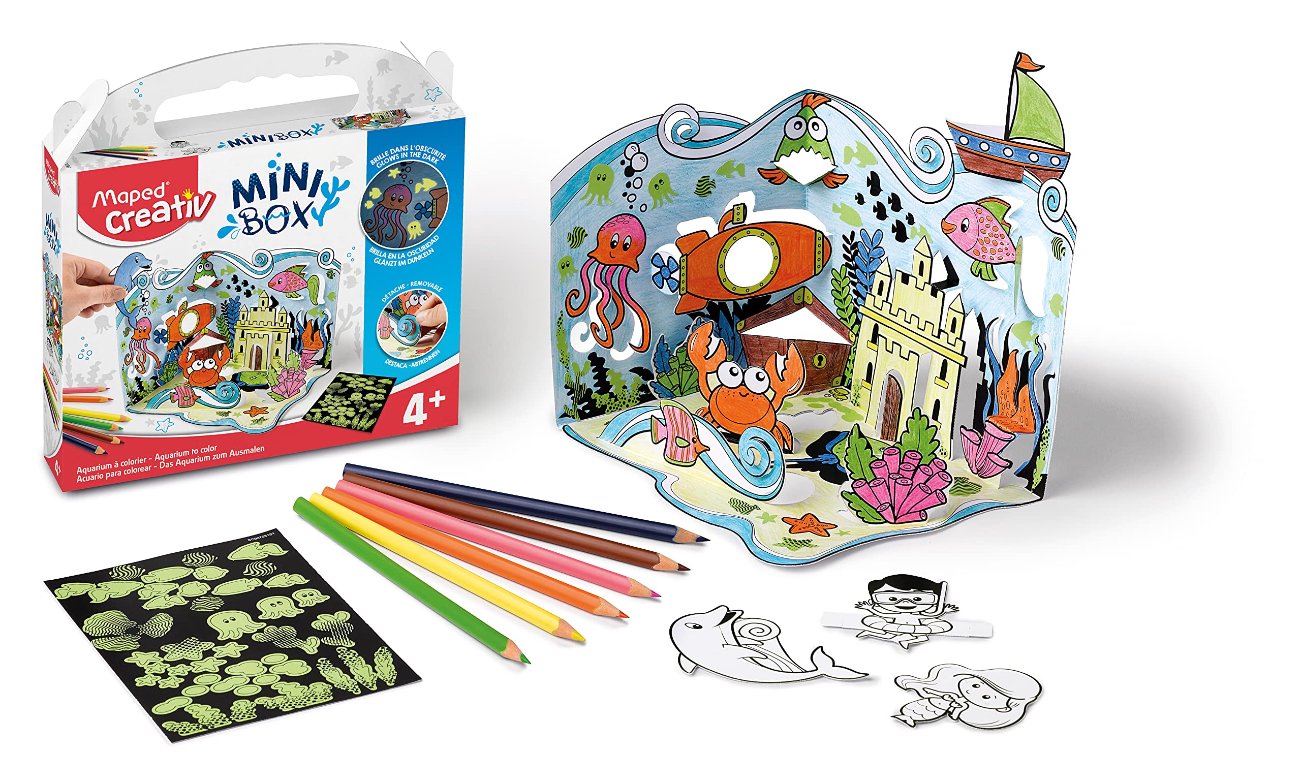 Mini Box- Maped Aquarium A Colorier-Pop Up Cartes + Coloriage 907031