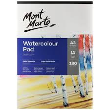 Watercolour Pad German Paper A3 180gsm 15sheets Mont Marte