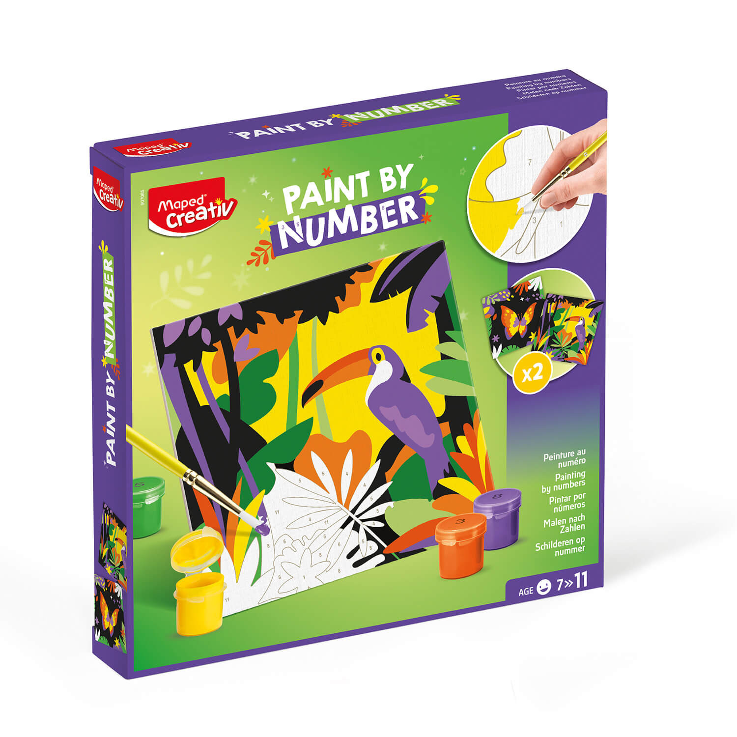 Paint By Numbers Jungle Parrot - Butterfly MAPED CREATIV 907085