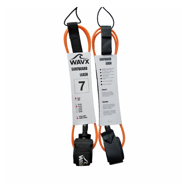 WAVX LEASH Shortboard 7FT 7MM ORANGE