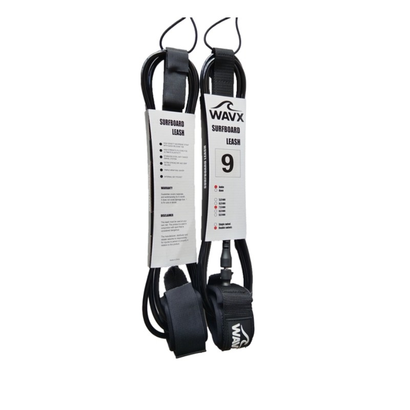 WAVX LEASH Longboard 9FT 7MM BLACK