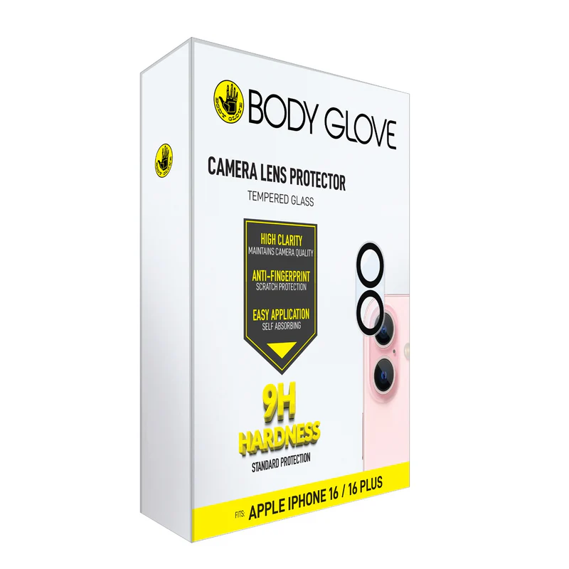 Body Glove Tempered Glass Camera Screen Protector - Apple iPhone 16 Plus - Black