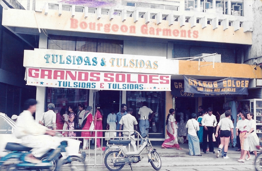 PICTURES OF JETHA TULSIDAS ROSE HILL SHOP,BACK THEN TRADING UNDER THE NAME OF TULSIDAS & TULSIDAS,PREPARING FOR A MEGA SALES.
