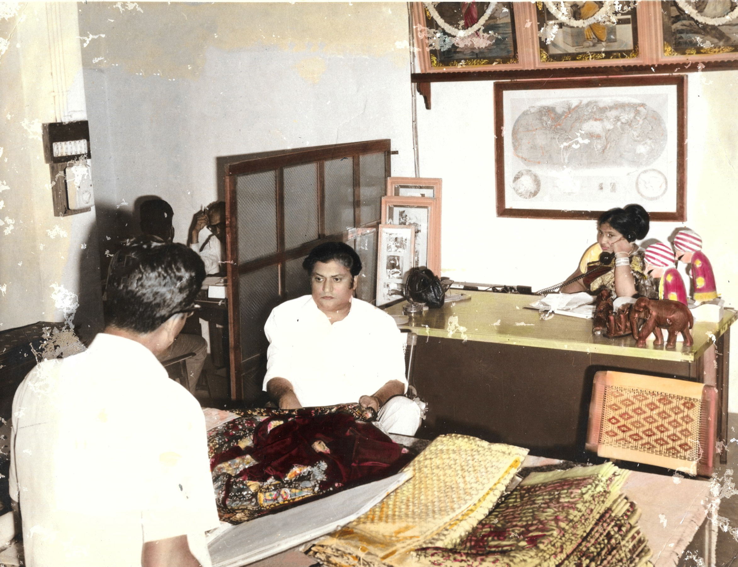 Jetha Tulsidas during his purchase trip for sarees in Bangalore city, India.
