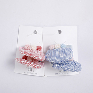 Children's Checked Kitten Ear Hair Clip