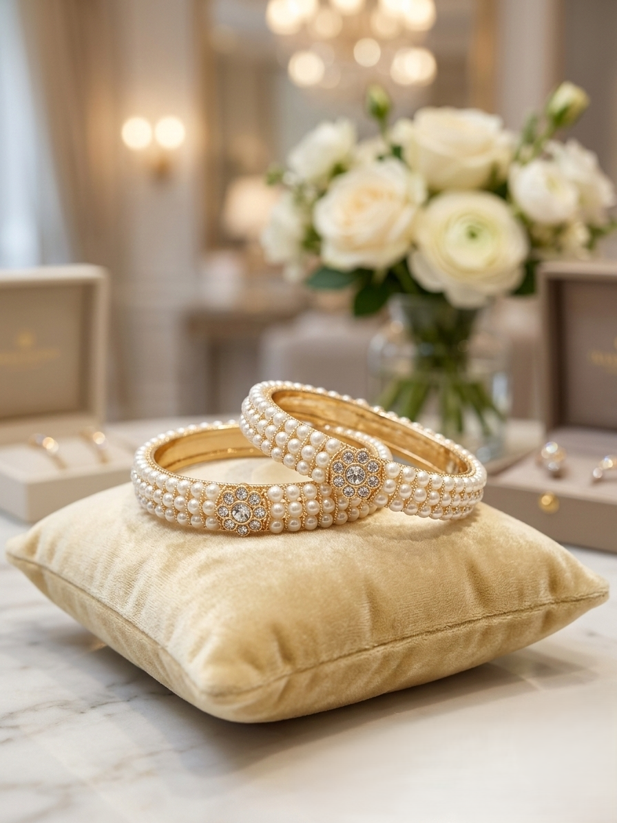 PEARL BANGLES 2 PCS SET