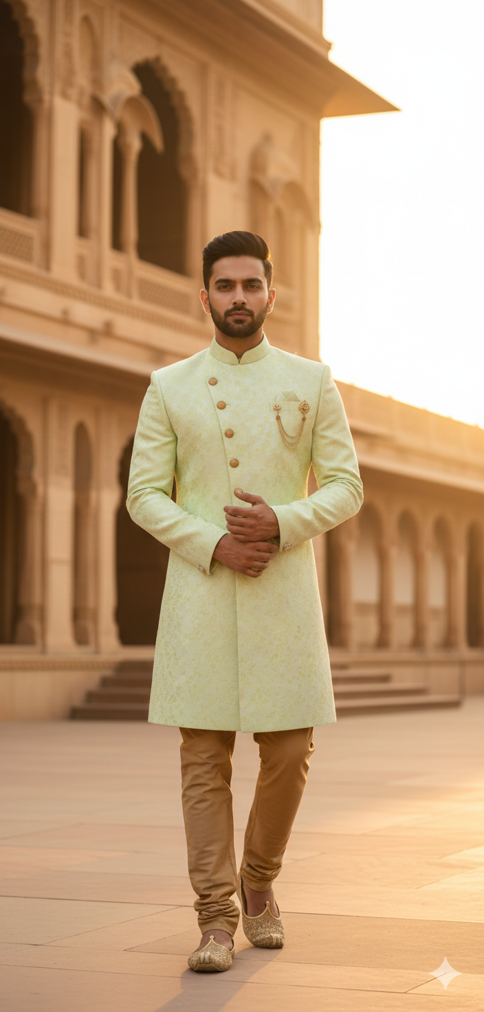 MENSWEAR-SEMI SHERWAN-CHURI-MC3/21-2008A