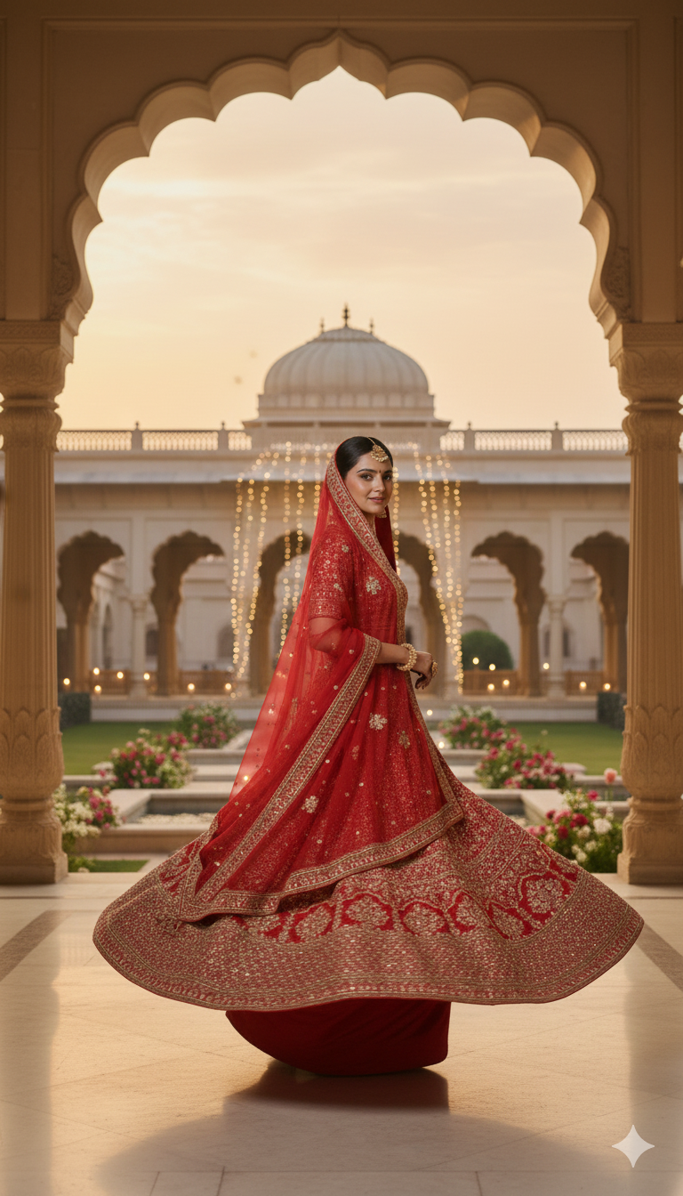 LEHENGAS-DUPION-SEMI STITCHED-SPF 77079