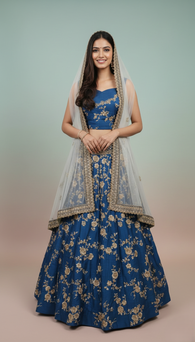 LEHENGAS DUPION SEMI STICHED-SPF 76871