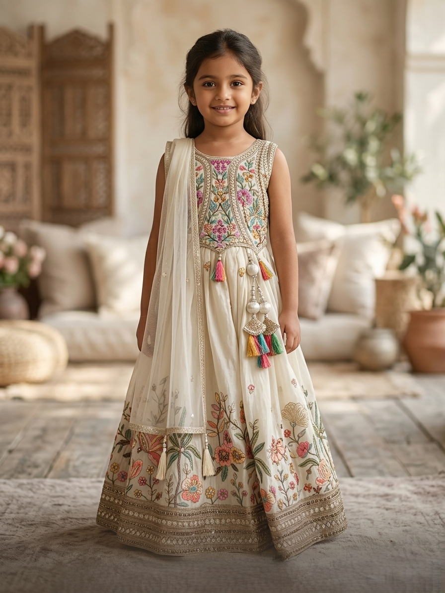 GIRLS SHARARA/CROPTOP