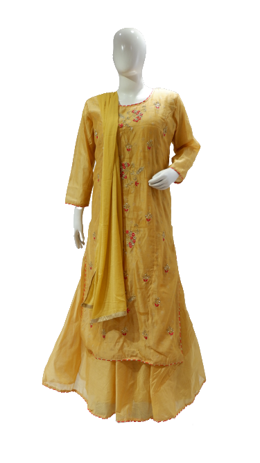 LAD CHURIDAR-SYN/GOWN-WITH JACKET-SHIV2/20-38B