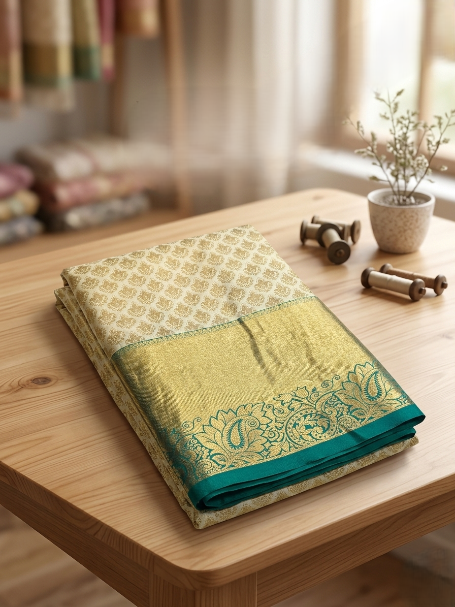 SARI BAN-PURE SILK-BROCADE-2970 E